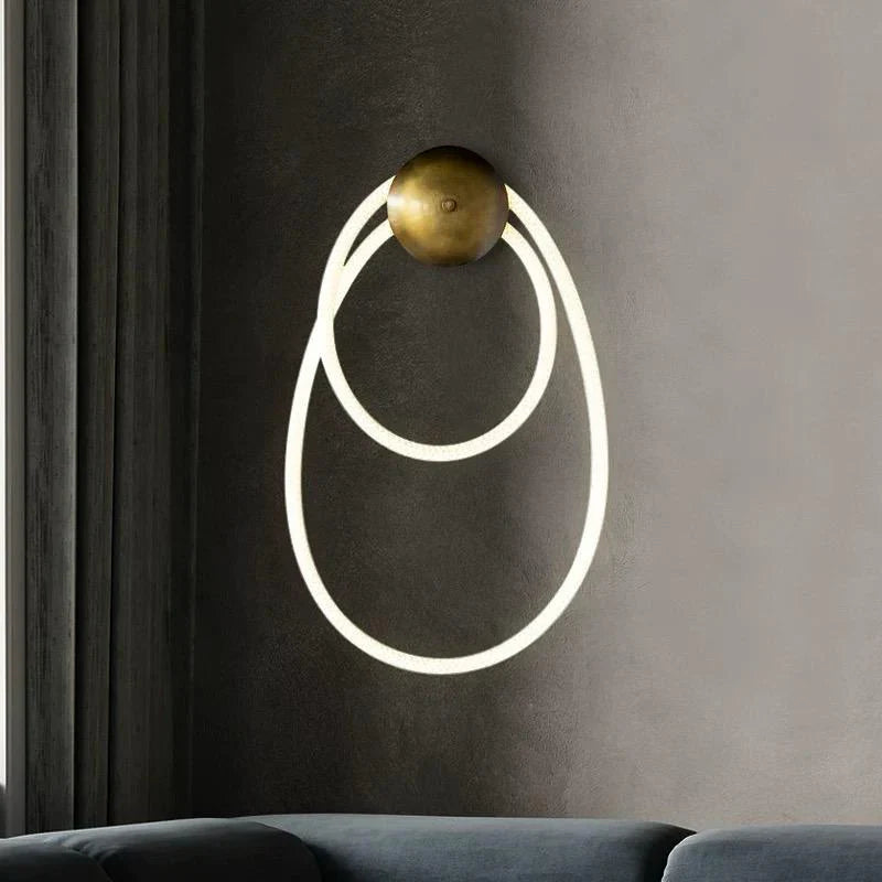 Aplica LED Nordic Style Light Rope Tube R9157/1 Gold AURIE / APLICA PERETE / MINIMALIST DESIGN Wall Light Fixtures
