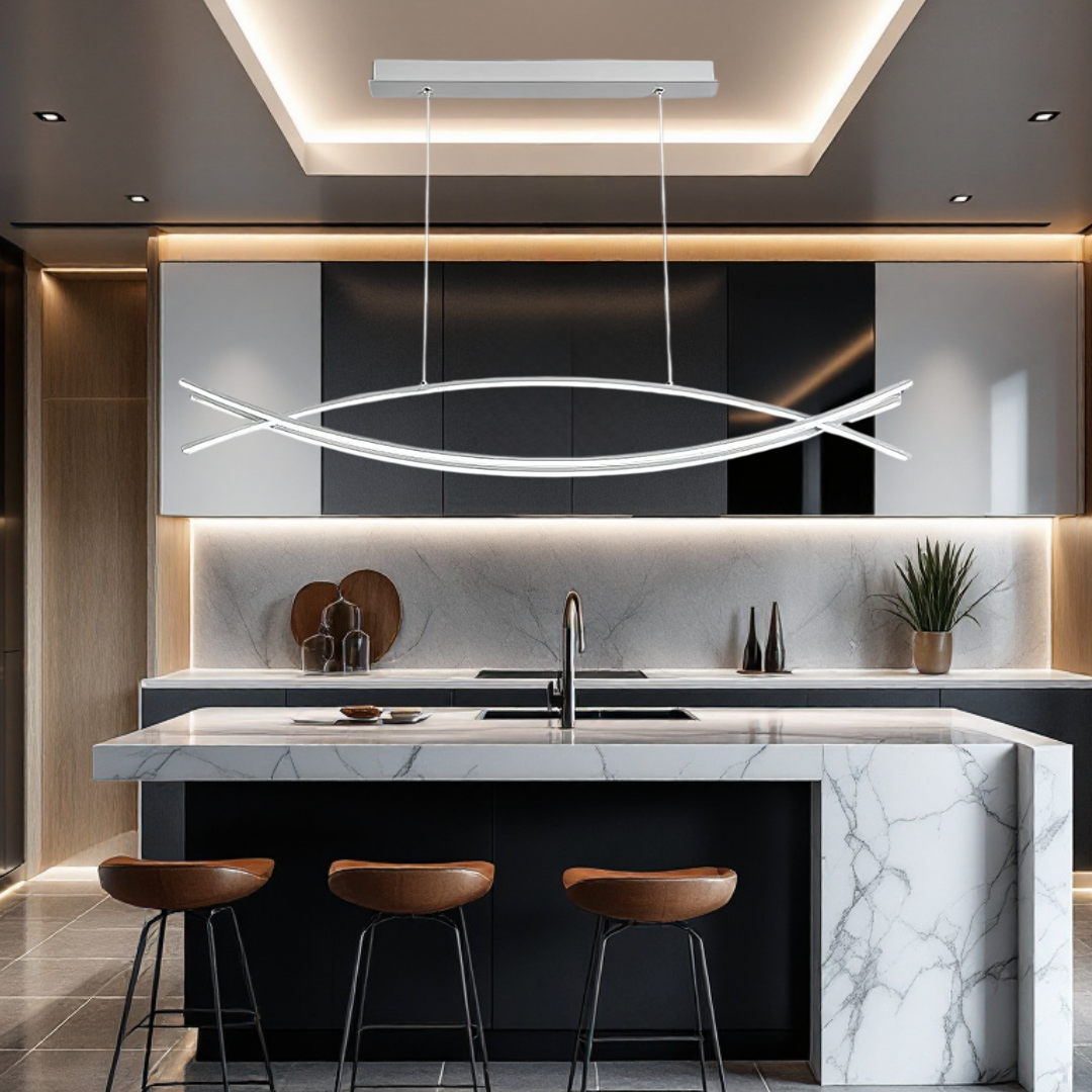 Lustra LED 80W OFFICE Suspendata WHITE cu Telecomanda WHITE / 120CM / SUSPENDATE Lighting Fixtures