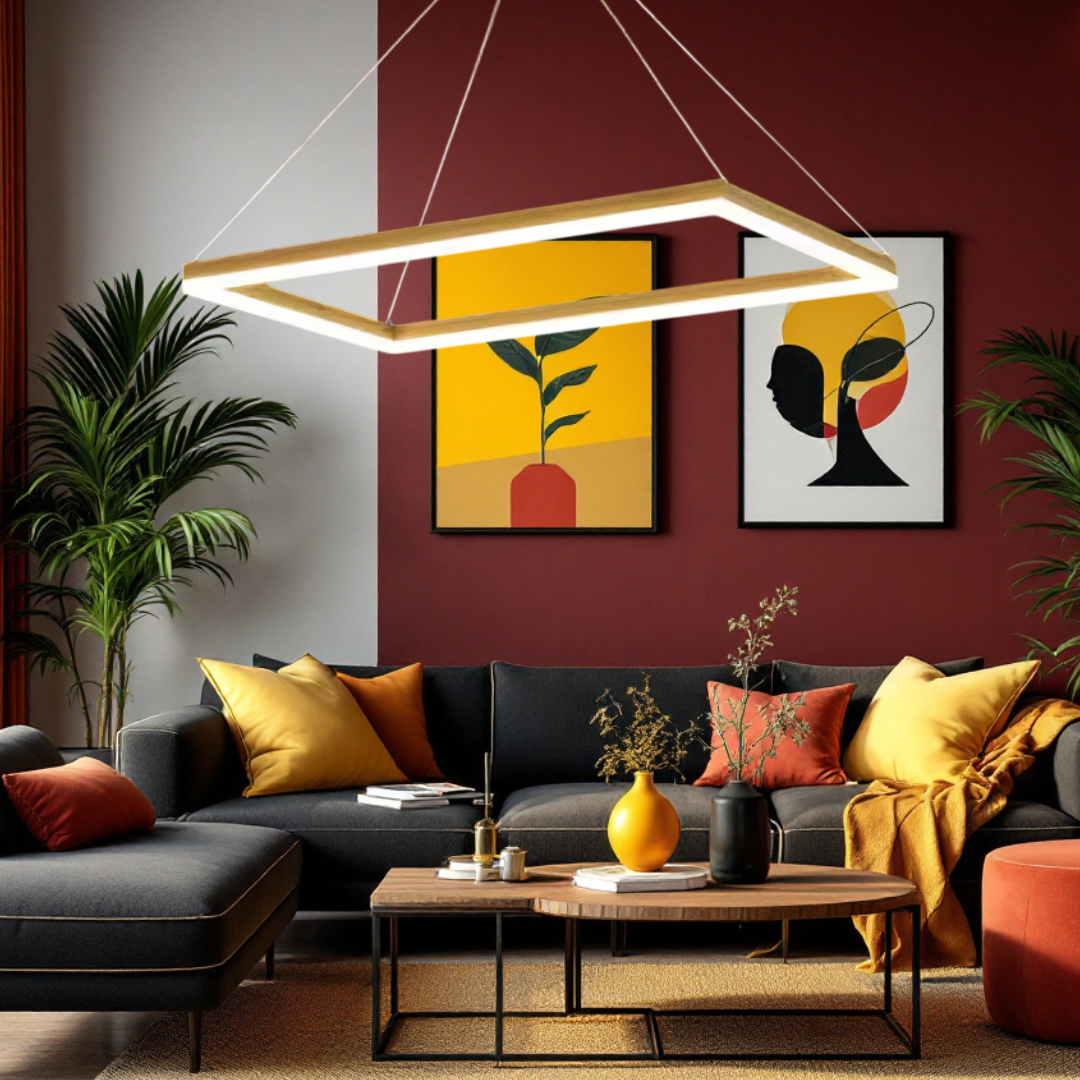 Lustra LED Suspendata Gold GlowPanel AURIE / 120CM / SUSPENDATE Lighting Fixtures