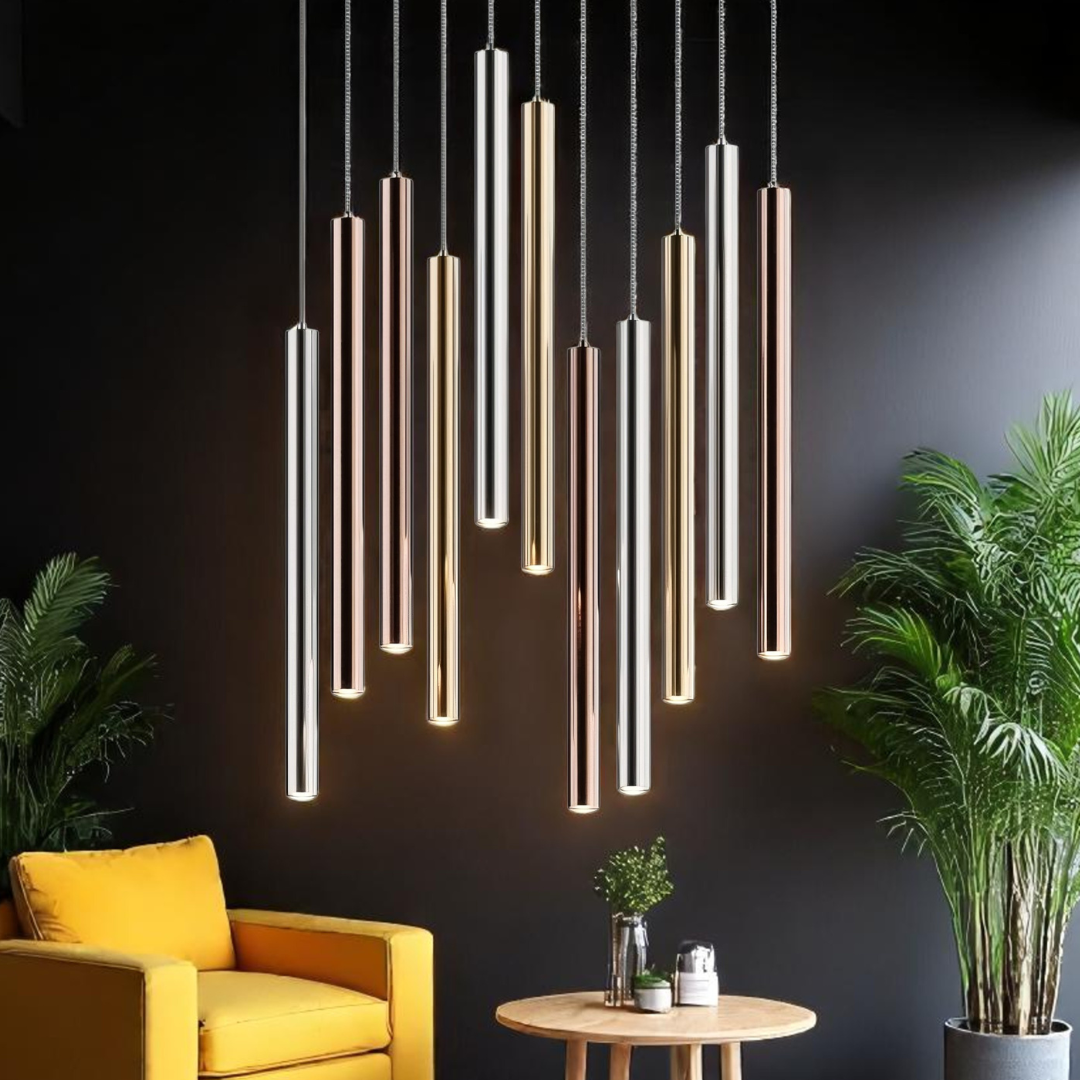 Lustra LED Chrome/Gold/Copper 11x5W 3000K CHROME / SUSPENDATE Lighting Fixtures