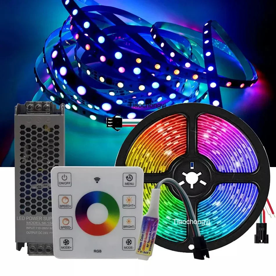 KIT Banda LED RGB 24V Digitala 10 metri IP21 Interior RGB / IP21-INTERIOR / RGB DIGITAL LED Strips