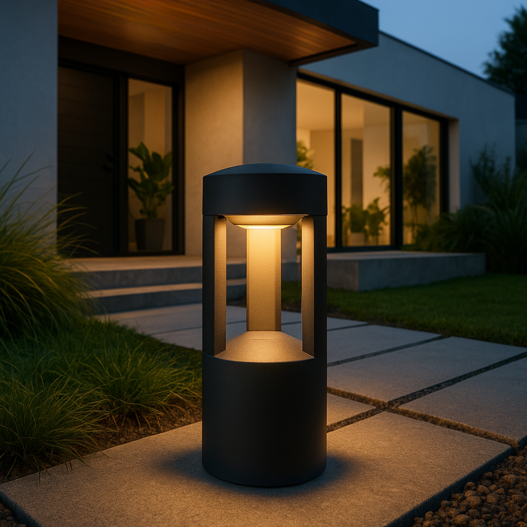 Stalp de Gradina LED DALLAS NEAGRA / STALP ORNAMENTAL / ALB CALD EXTERIOR LAMP