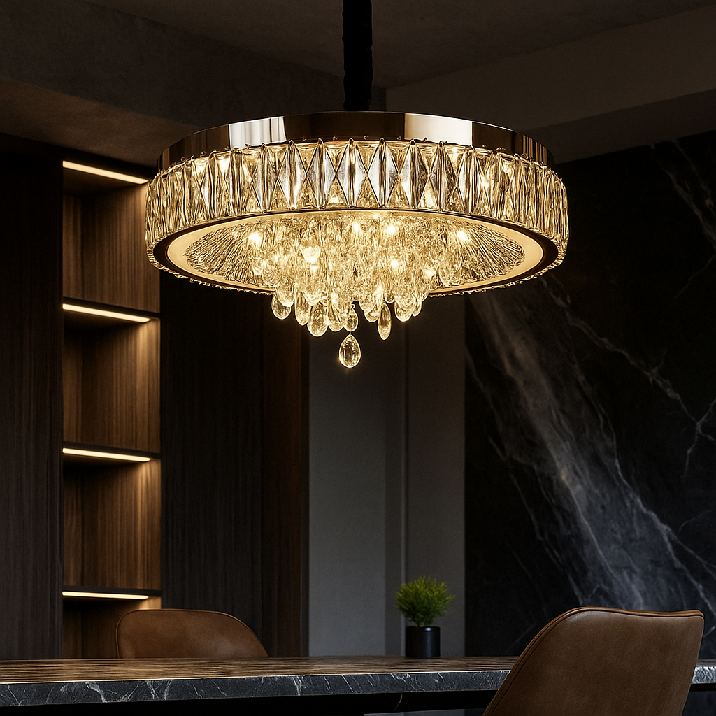 Candelabru LED Axon Cristal 40cm SIlver 80W ARGINTIE / CRISTAL Chandeliers Crystal