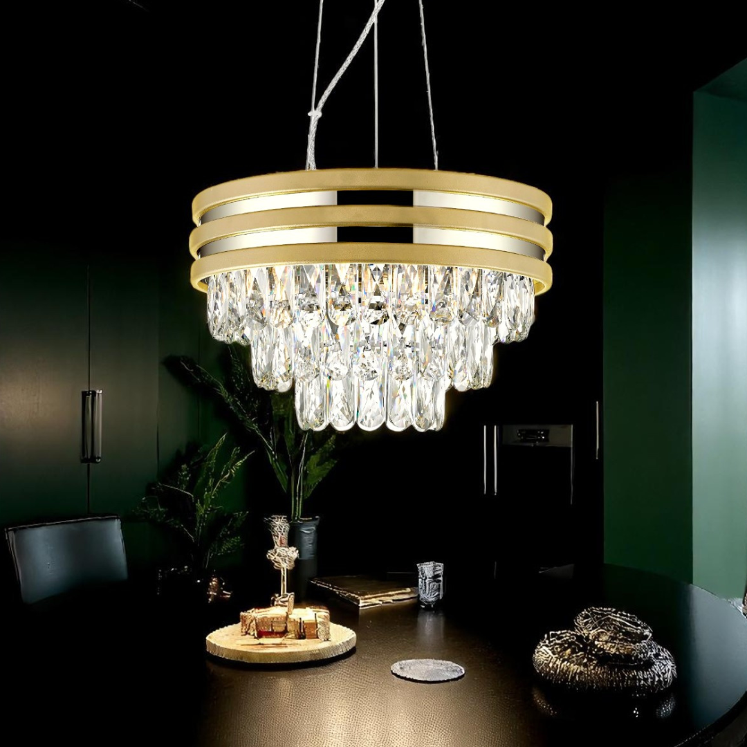 Lustra Glam Aurie/Argintie cu Cristale Ø38 cm AURIE / CRISTAL / 38CM Chandeliers Crystal