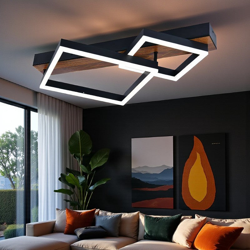 Lustra LED Zenn Telecomanda Wifi 2.4G Black 3 Culori G4212 NEAGRA / SQUARE DESIGN Lighting Fixtures
