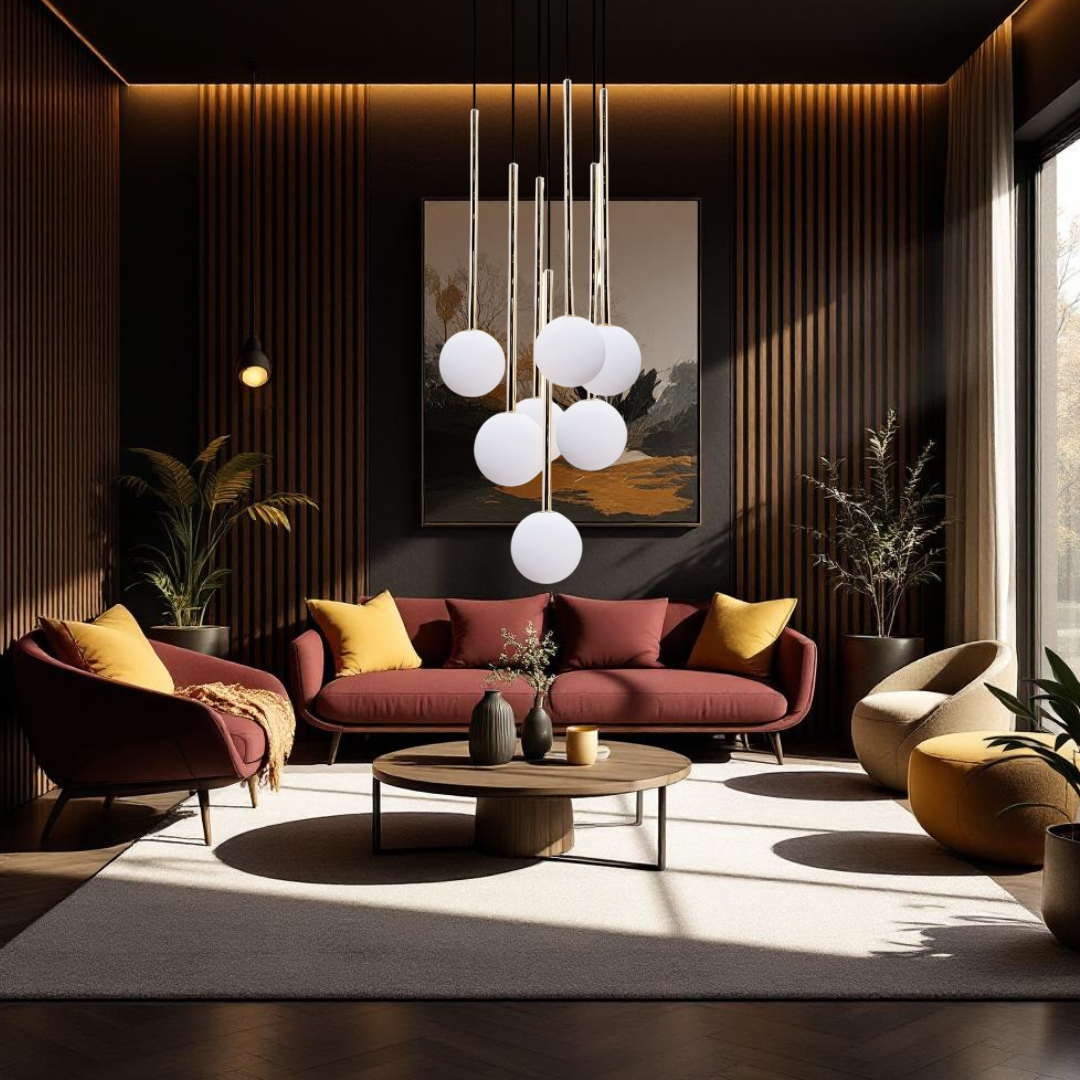 Lustra Abajur 7xG9 Black Nuvon NEAGRA / ABAJUR Chandeliers