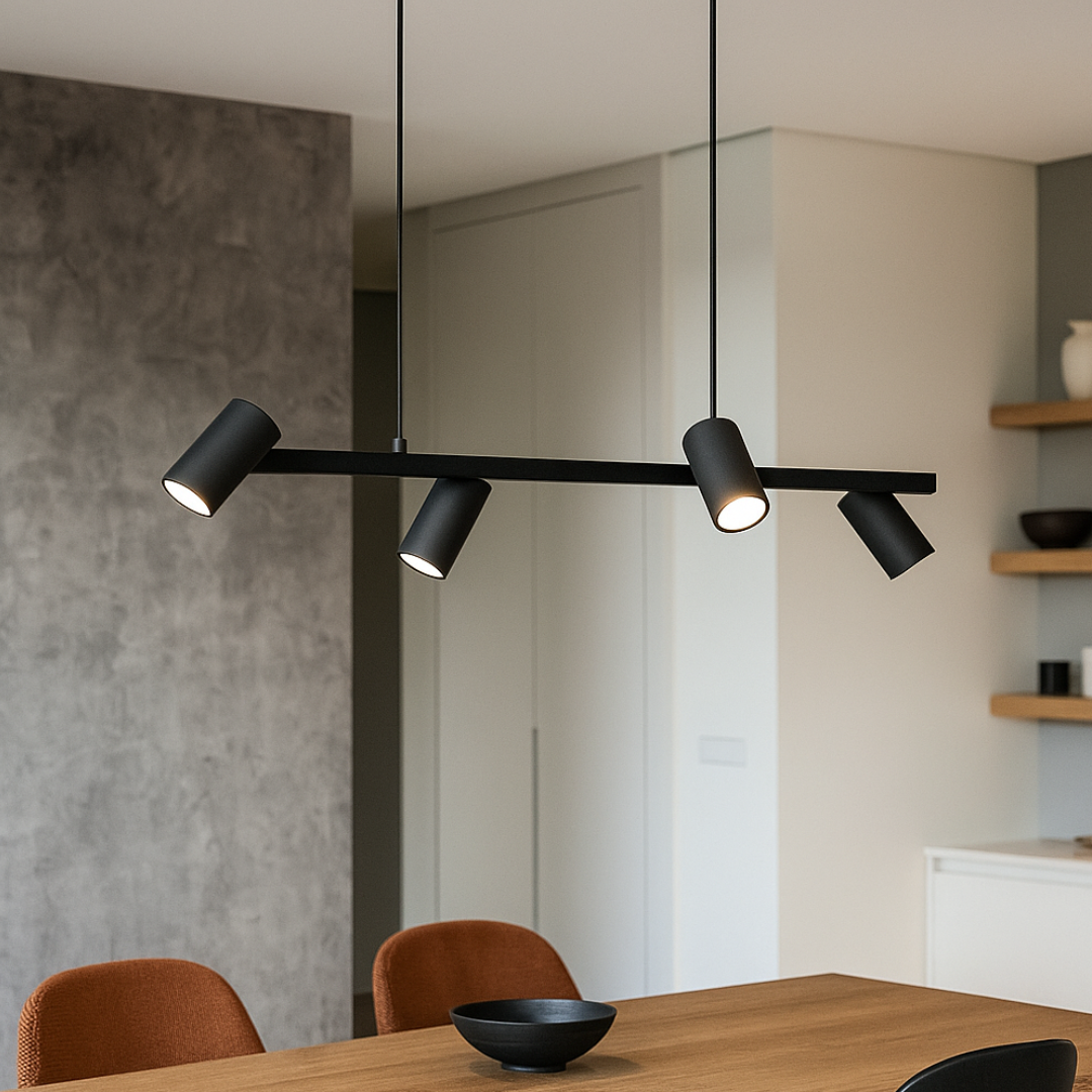 Lustra cu 4 Spoturi MARLEY Black NEAGRA / 80CM / MINIMALIST DESIGN led ceiling light