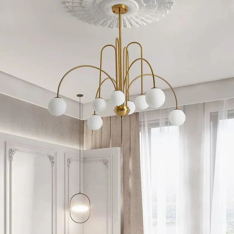 Lustra CARO Gold Abajur Mat 8xG9 Chandeliers
