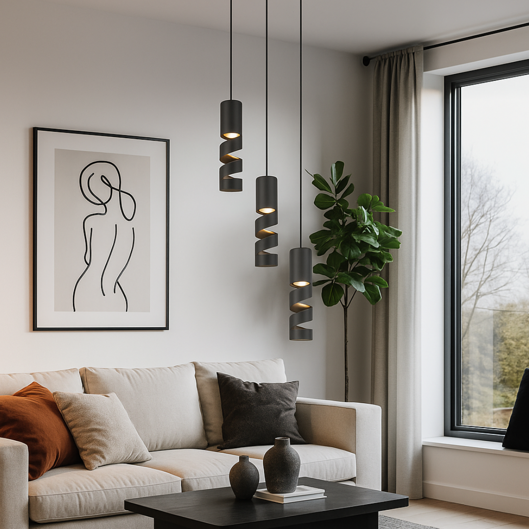 Lustra Suspendata STREAM Black NEAGRA / SUSPENDATE Chandeliers