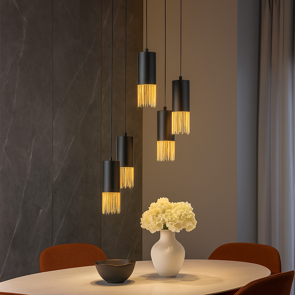 Lustra Suspendata COUNUZULUS 5xE27 IP20 Black NEAGRA Chandeliers