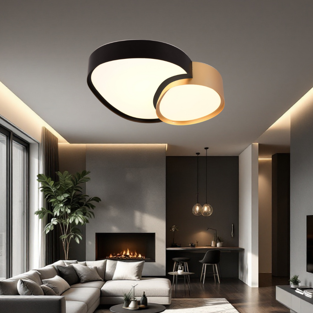 Lustra LED Aplicata Gold + Black 21W MINIMALIST DESIGN / NEGRU + AURIU led ceiling light