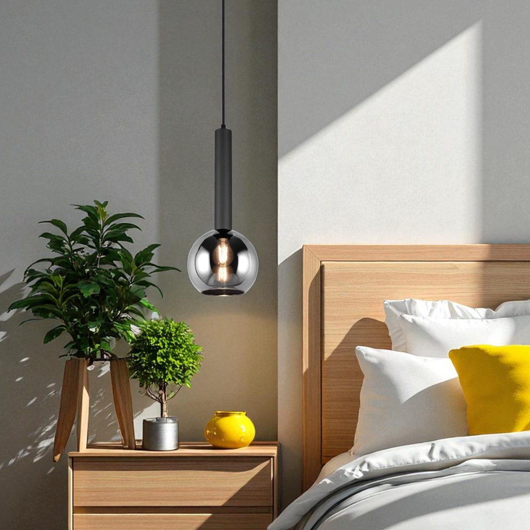 Pendul 1x E27 CLAYTON 28W NEAGRA / LUXURY Lighting Fixtures