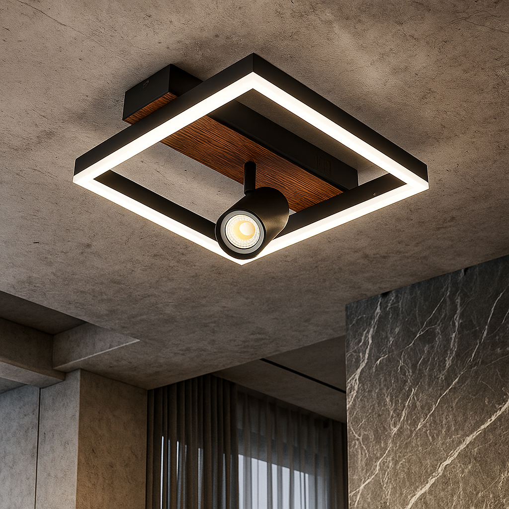 Lustra LED Zenn Telecomanda Wifi 2.4G Black 3 Culori G4227 NEAGRA / SQUARE DESIGN Lighting Fixtures