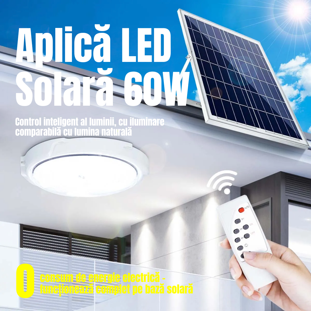 Aplica LED solara 60W cu Telecomanda 🔆 APLICA SOLARA / ALBA Wall Light Fixtures