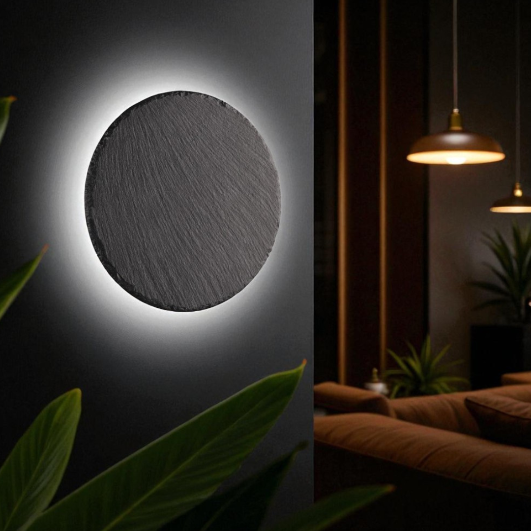 Aplica LED 9W Black RAVEN Stone Effect
