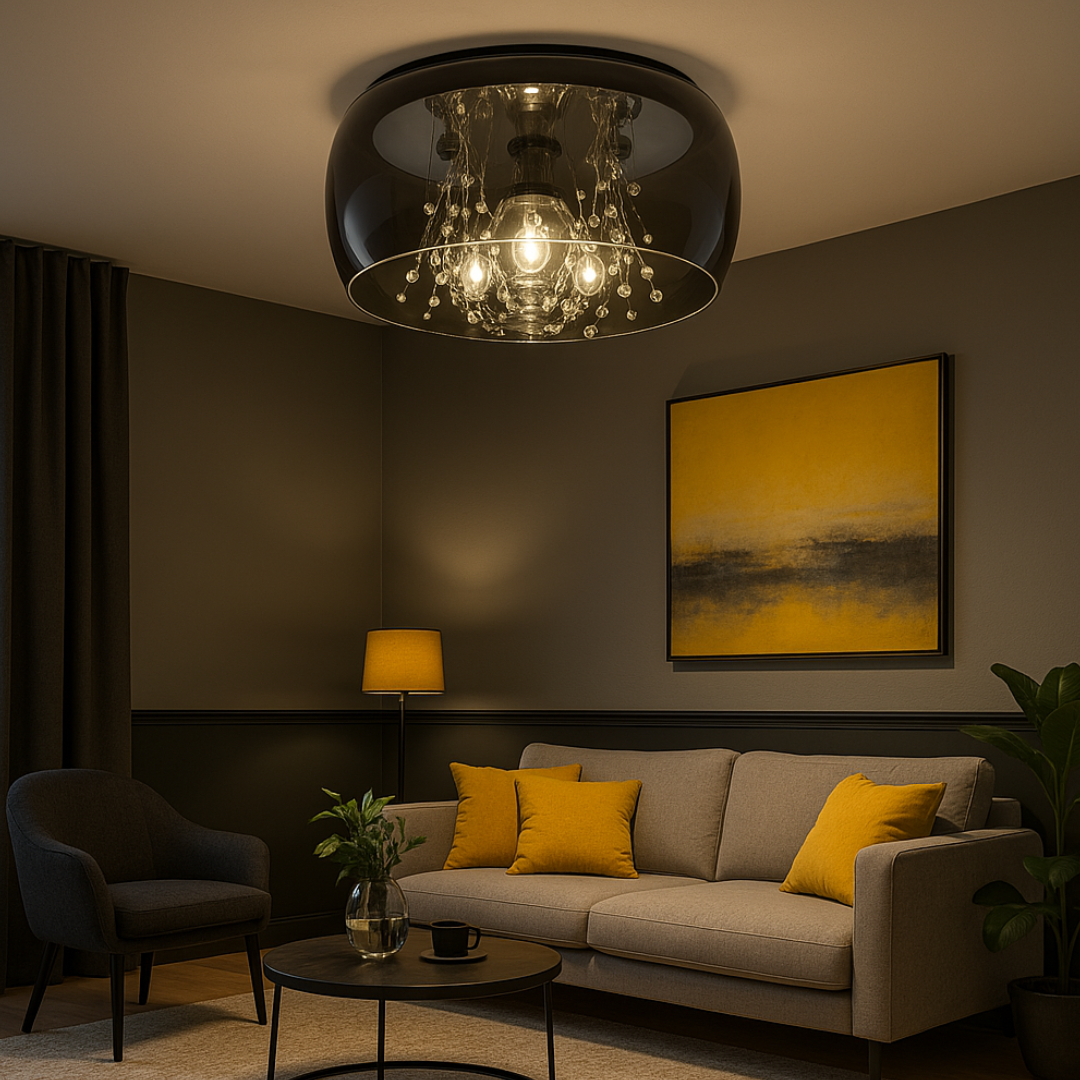 Lustra Chrome 3xE14 ShinePulse 28W ARGINTIE / ABAJUR Chandeliers