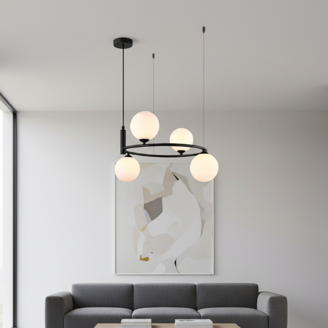 Lustra Abajur Avero 4xG9 BLACK NEAGRA / ABAJUR Chandeliers