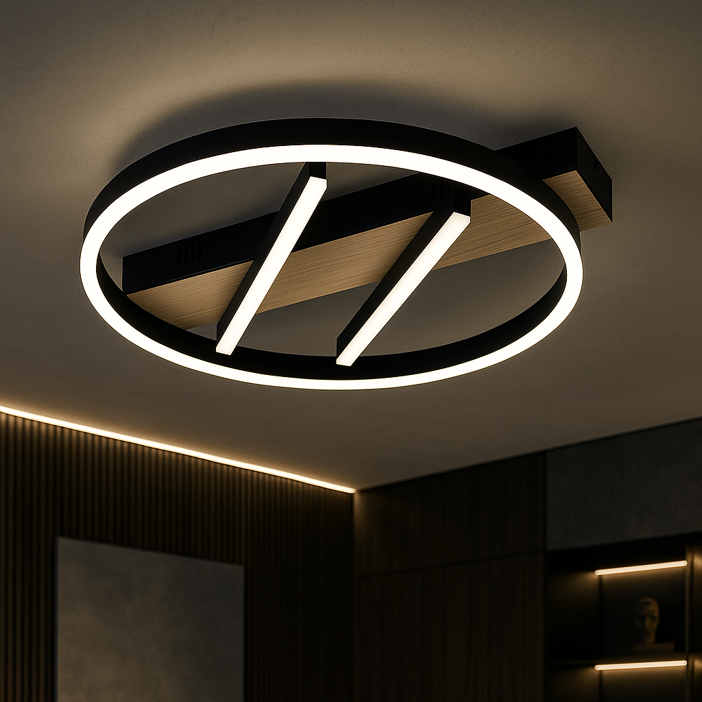Lustra LED Zenn Telecomanda Wifi 2.4G Black 3 Culori G4217 NEAGRA / 45CM / CIRCLE DESIGN Lighting Fixtures