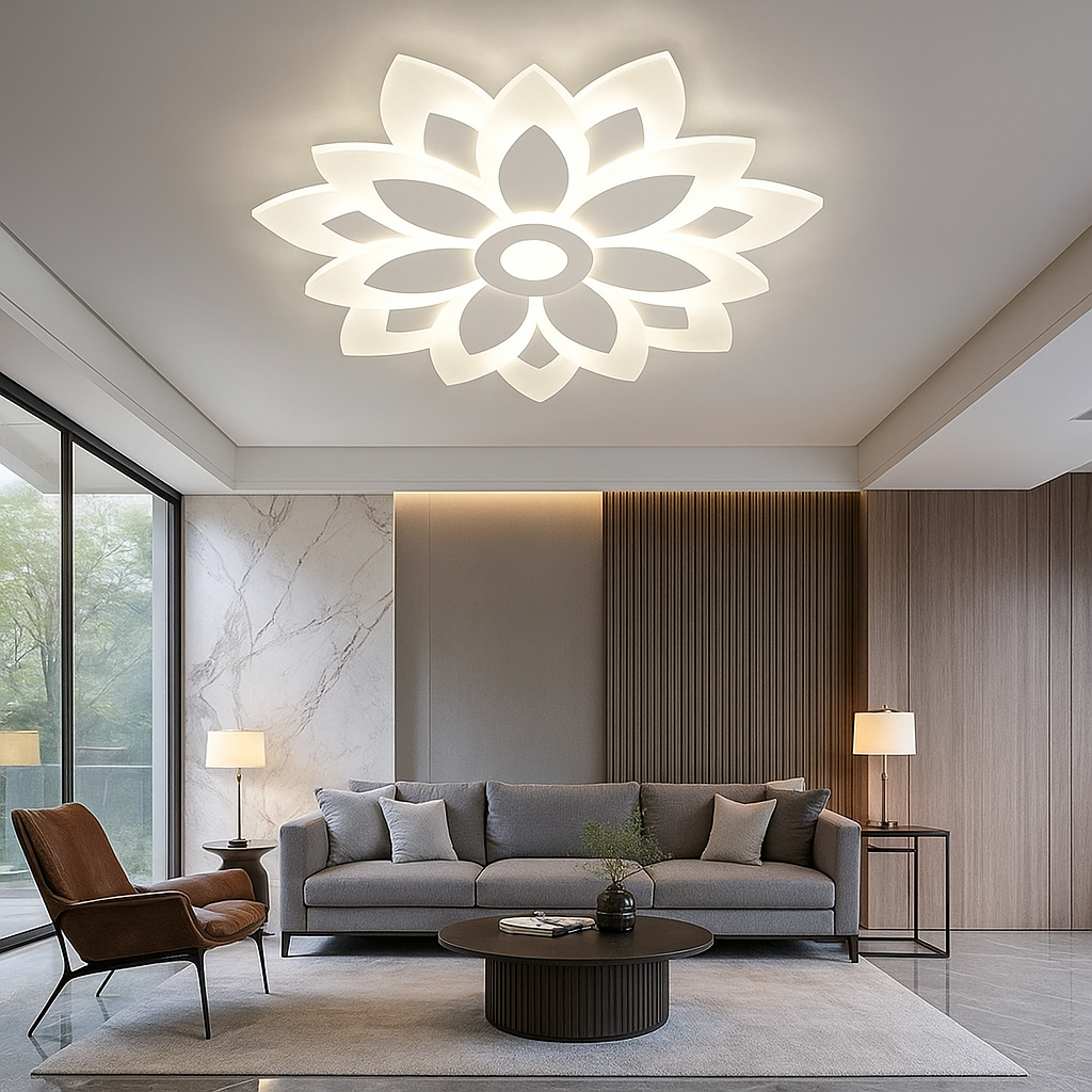 Lustra LED Aplicata Brilux White Echivalent 550W Telecomanda Lighting Fixtures