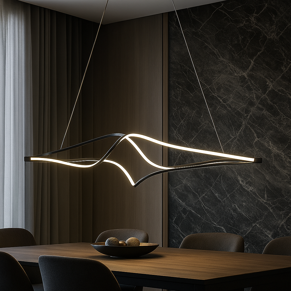 Lustra LED Suspendata Mavi Telecomanda Wifi 2.4G Black 3 Culori NEAGRA / 120CM / SUSPENDATE Lighting Fixtures