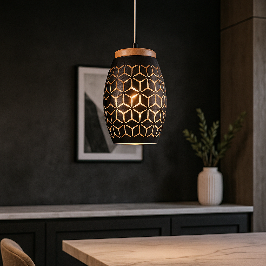 Pendul BIDAR 1x E27 Black NEAGRA / VINTAGE SI RETRO DESIGN Lighting Fixtures