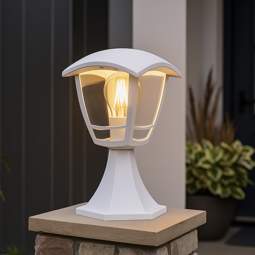 Felinar cu Picior de Gradina BERLIN White ALBA / STALP ORNAMENTAL / E27 EXTERIOR LAMP