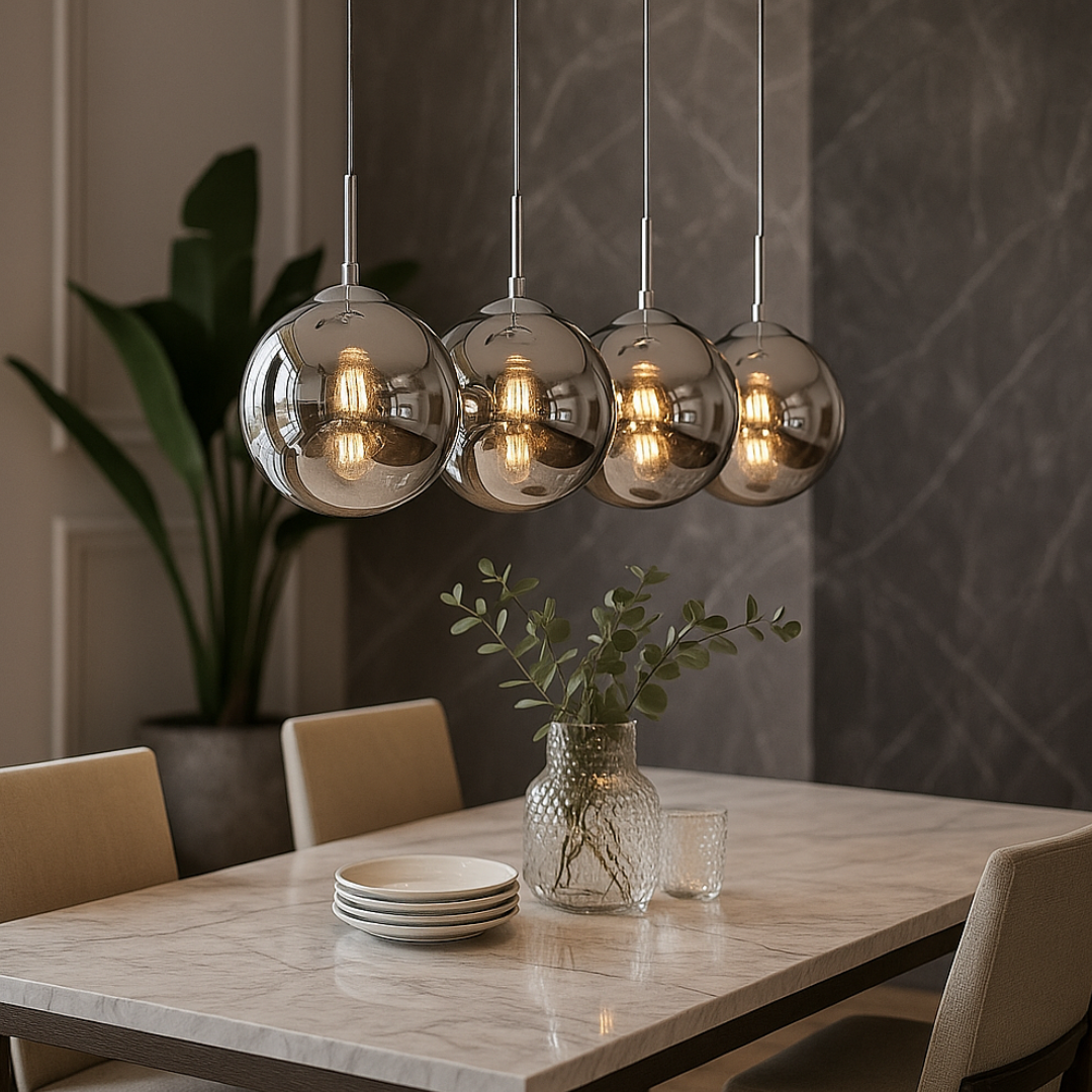 Lustra Abajur Suspendata 4xG9 Chrome ARGINTIE / ABAJUR Lighting Fixtures