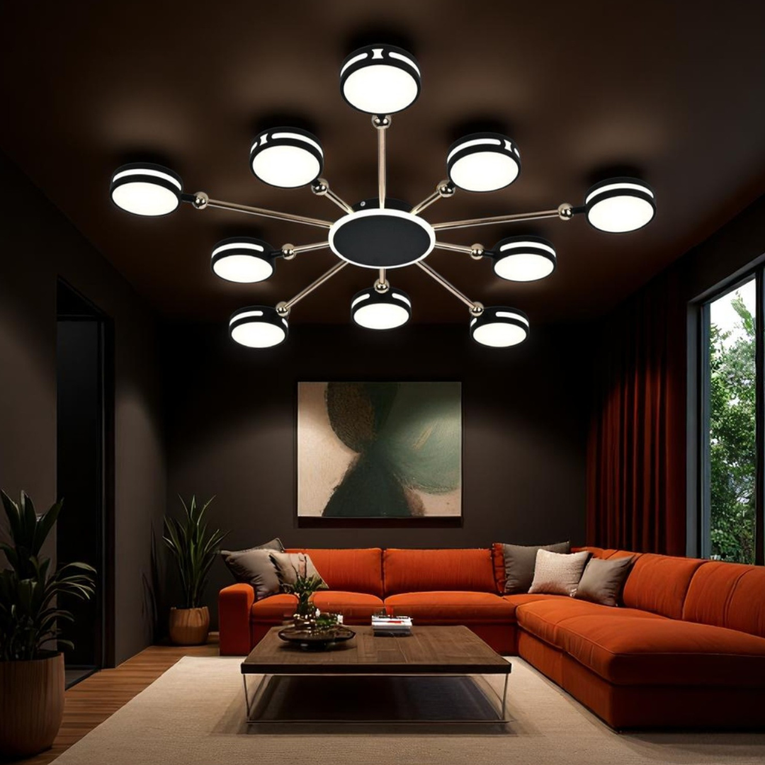 Lustra LED Aplicata Meili 100CM NEAGRA / 60CM CEILING LIGHT