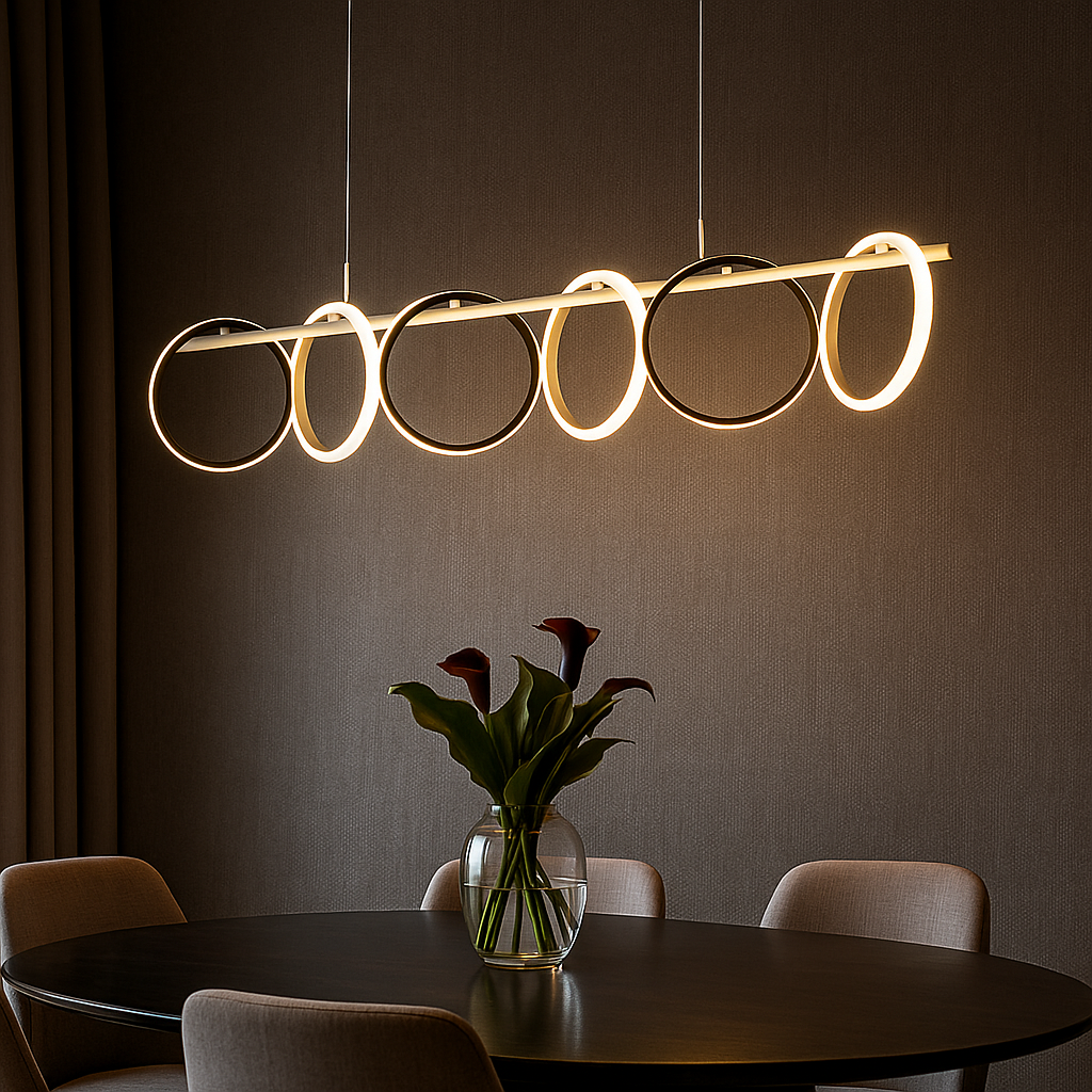 Lustra LED Suspendata Zefir Cu Telecomanda Alba ALBA / SUSPENDATE Lighting Fixtures