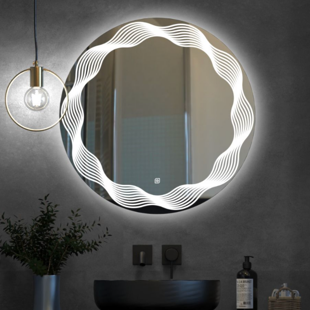 Oglinda LED Rotunda 60cm 3 Lumini Dezaburire si Touch E26S/60x60 FRAMELESS / 60CM LED MIRROR