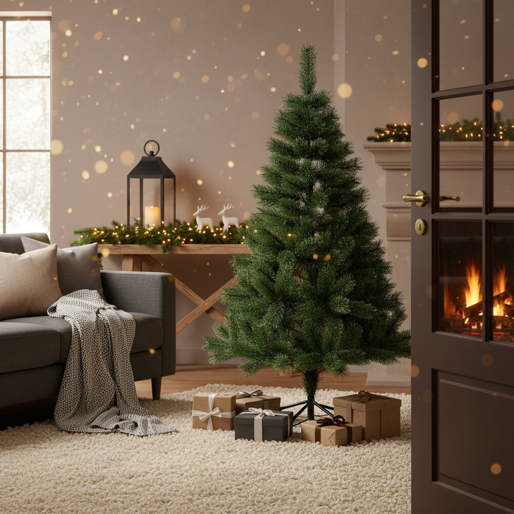 Brad Artificial de Craciun 150cm Pin Varfuri Ninse, Ace 3D, Suport Metalic A2