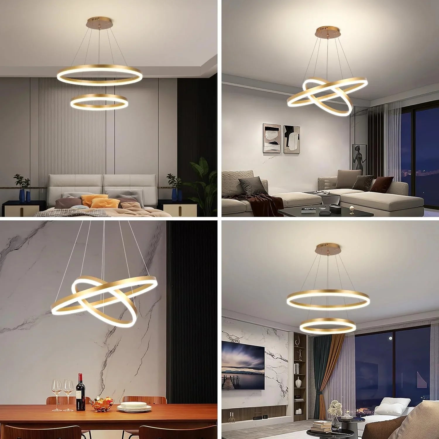 Lustra Led Wonderland Gold 2 Segmente Echivalent 400W Lighting Fixtures