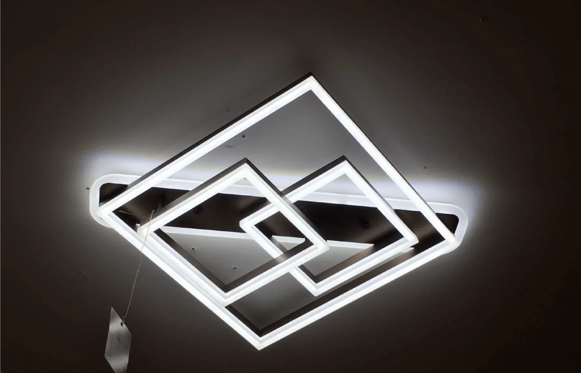 Lustra Led 240W Three Square Design Maro Telecomanda Lighting Fixtures