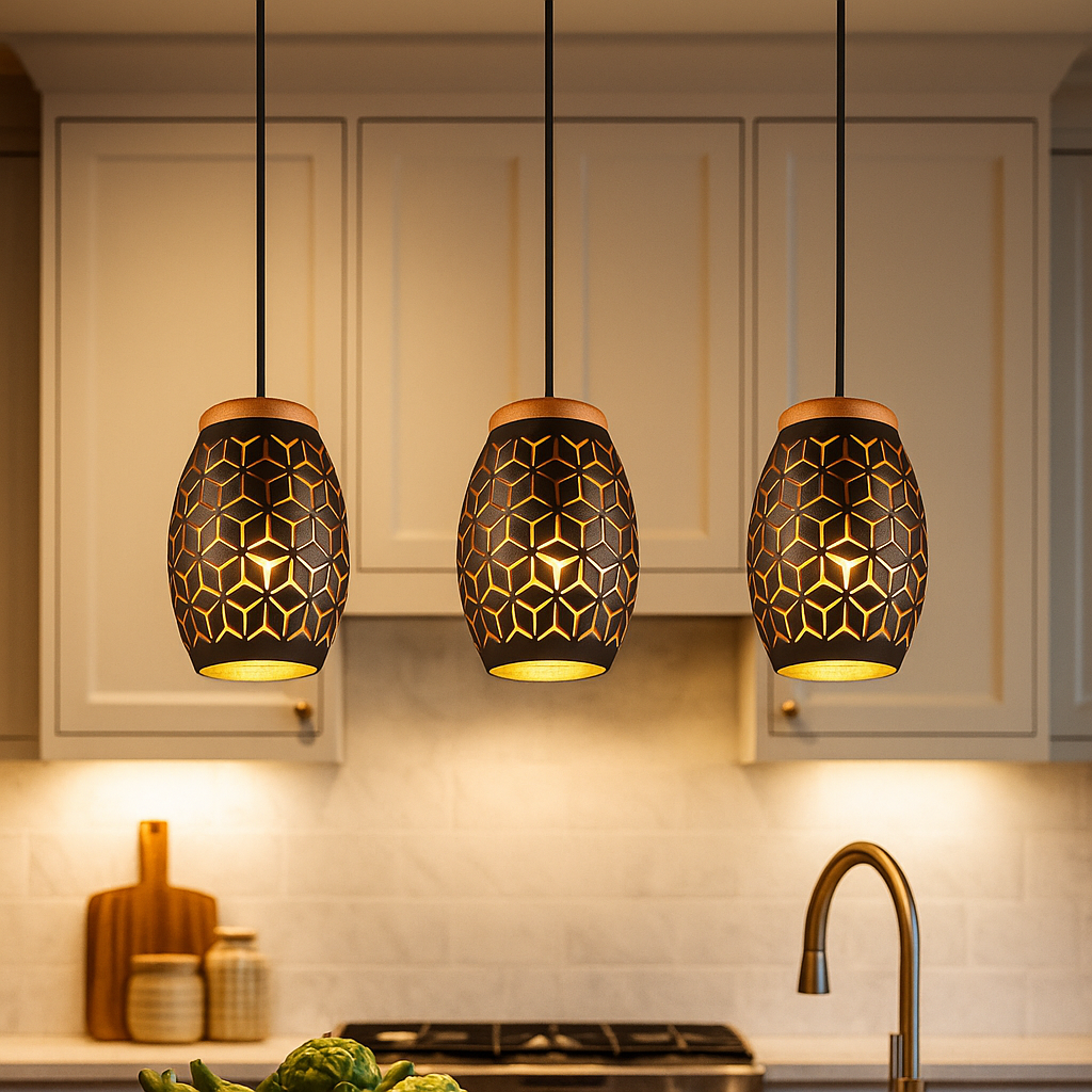 Lustra Suspendata 3xE27 BIDAR Neagra NEAGRA / VINTAGE SI RETRO DESIGN Lighting Fixtures