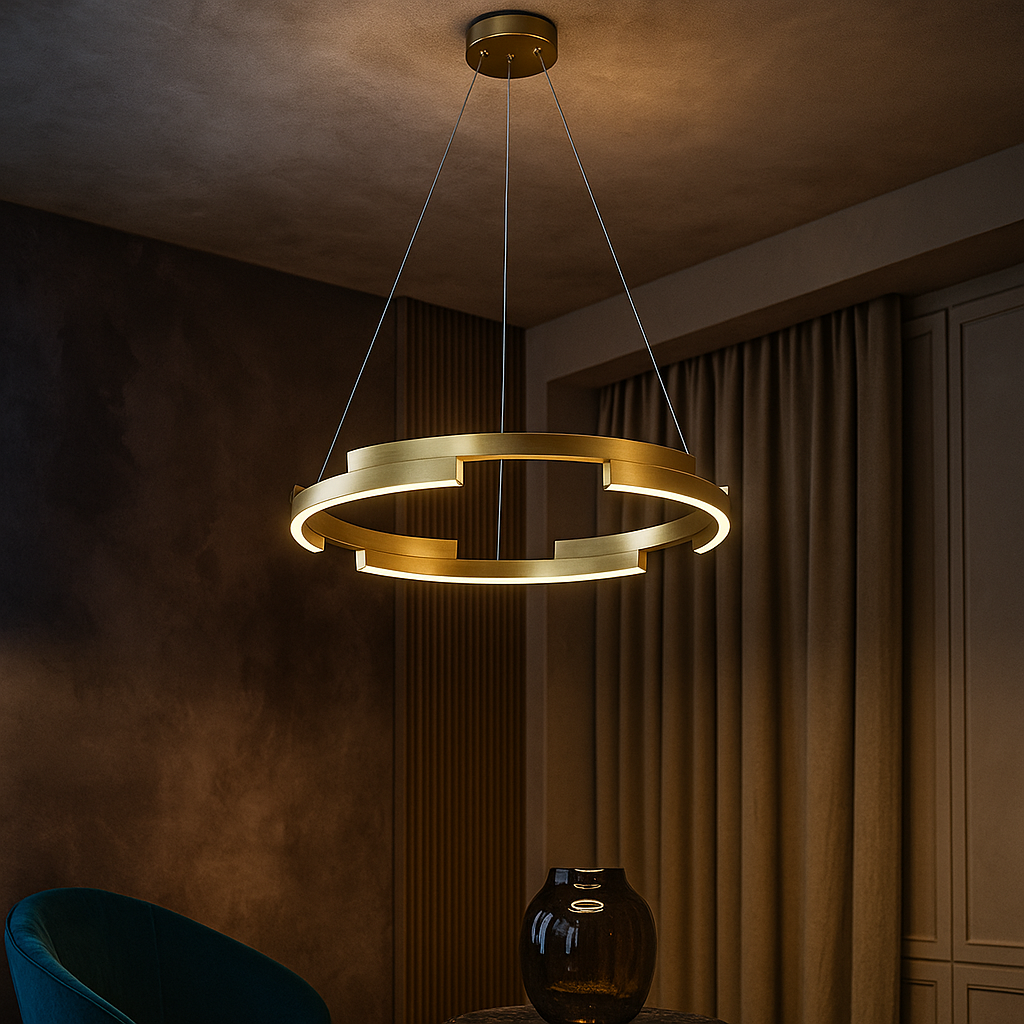 Lustra LED Orbis Cu Telecomanda Wifi 2.4G Gold 3 Culori AURIE / SUSPENDATE / 60CM Lighting Fixtures