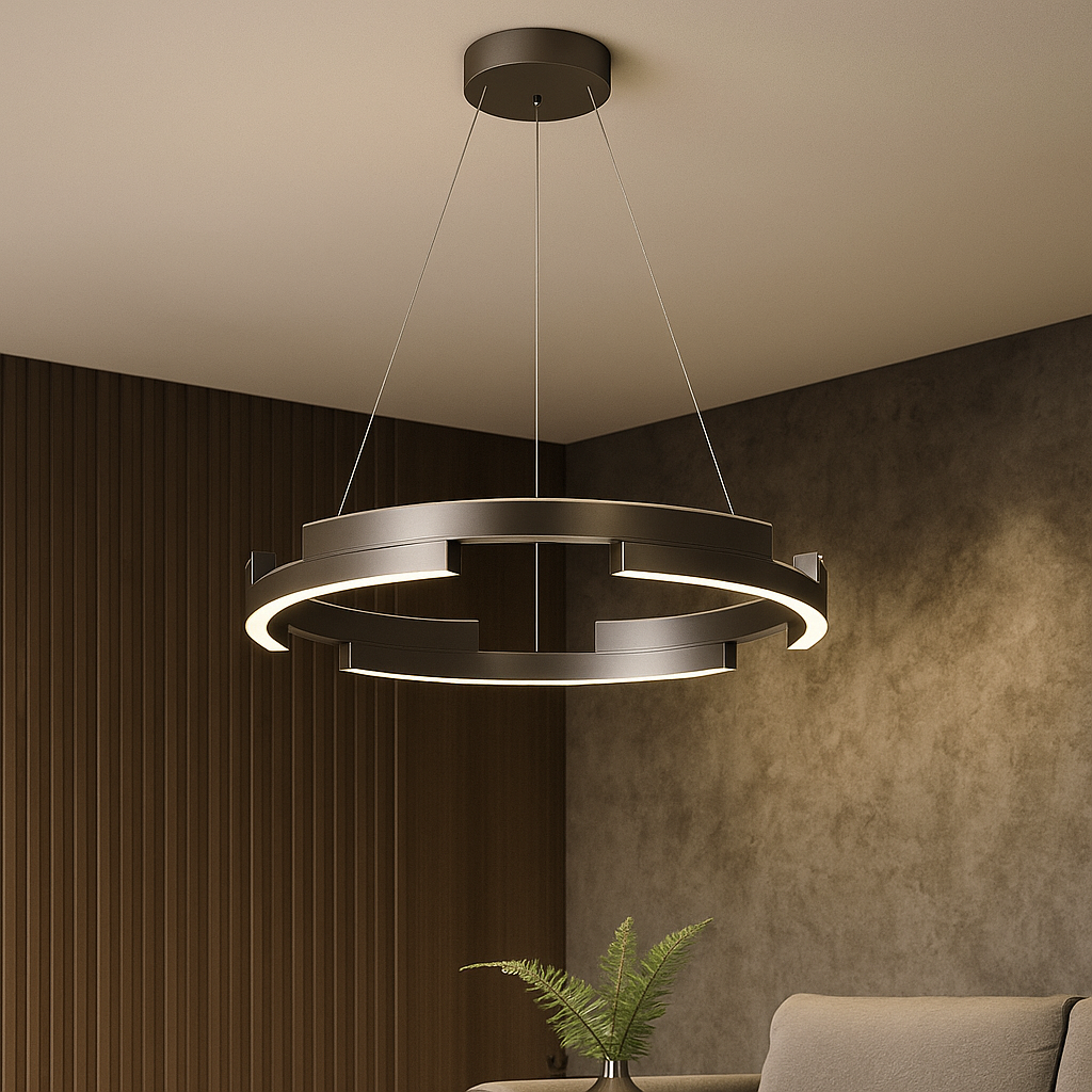 Lustra LED Orbis Cu Telecomanda Wifi 2.4G 3 Culori Black NEAGRA / SUSPENDATE / 60CM Lighting Fixtures