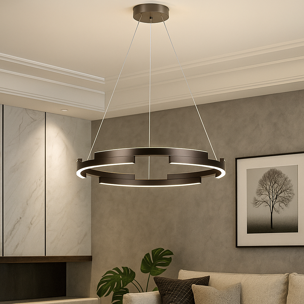 Lustra LED Orbis Cu Telecomanda Wifi 2.4G 3 Culori Black NEAGRA / SUSPENDATE / 60CM Lighting Fixtures