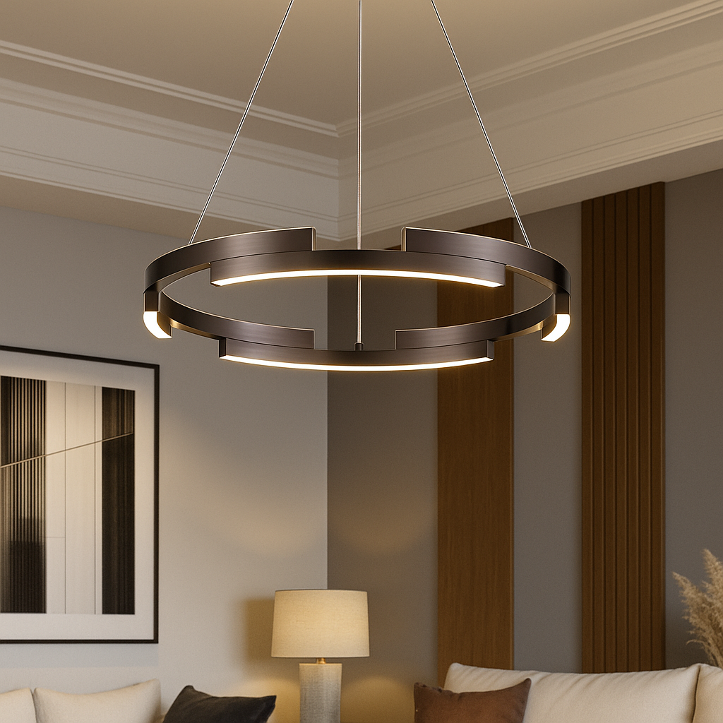 Lustra LED Orbis Cu Telecomanda Wifi 2.4G 3 Culori Black NEAGRA / SUSPENDATE / 60CM Lighting Fixtures