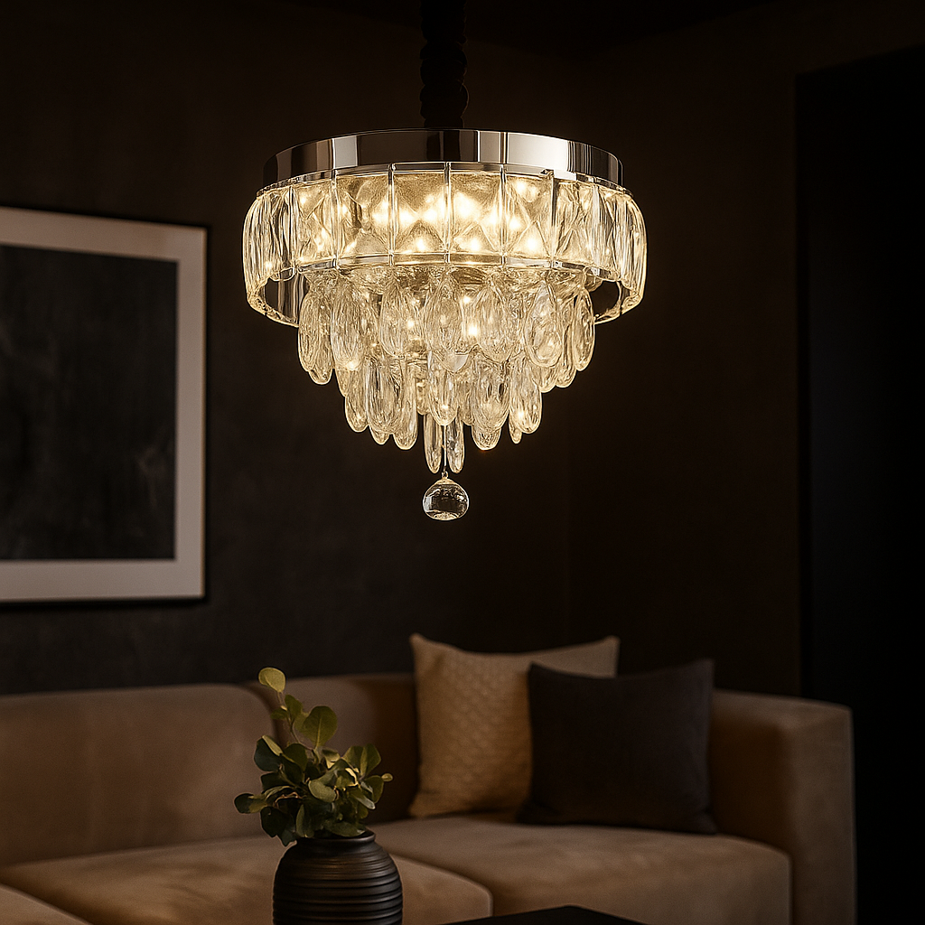 Candelabru LED Zolt Cristal 30cm SIlver 52w ARGINTIE / CRISTAL Chandeliers Crystal