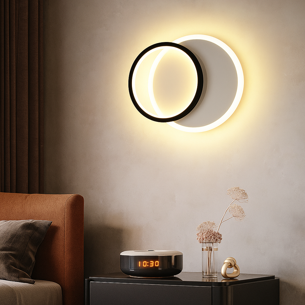 Aplica LED KARO ROUND 24W Black & White Echivalent 2400 lm