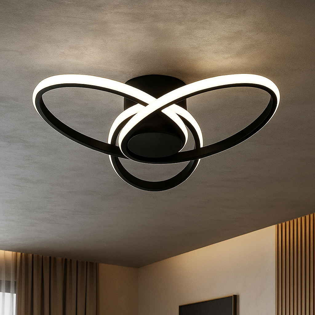 Lustra LED Aplicata OSEN Black Telecomanda Echivalent 780W Lighting Fixtures