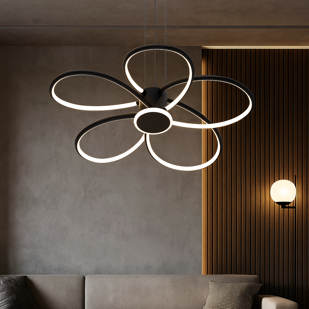 Lustra LED Suspendata ZUVY Black Echivalent 700W