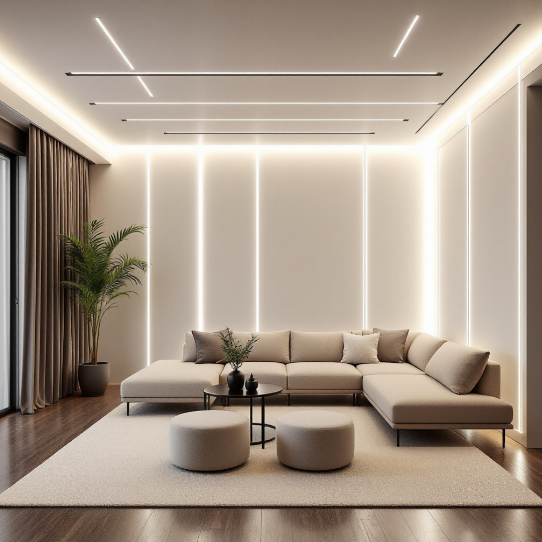 Profil LED Aplicat Negru 2 METRI Plat XL cu Dispersor Alb LED Strips