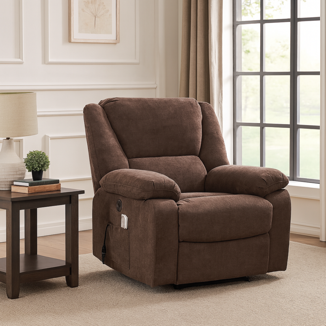 Fotoliu cu Masaj și Încălzire Recliner Electric Maro FOTOLIU CU MASAJ/RECLINER/INCALZIRE / Brown Chairs