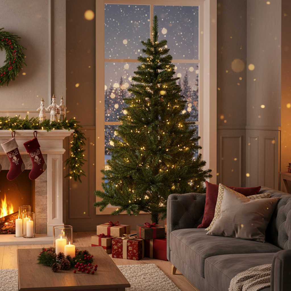 Brad Artificial de Craciun 180cm Suport Metalic - CA-8