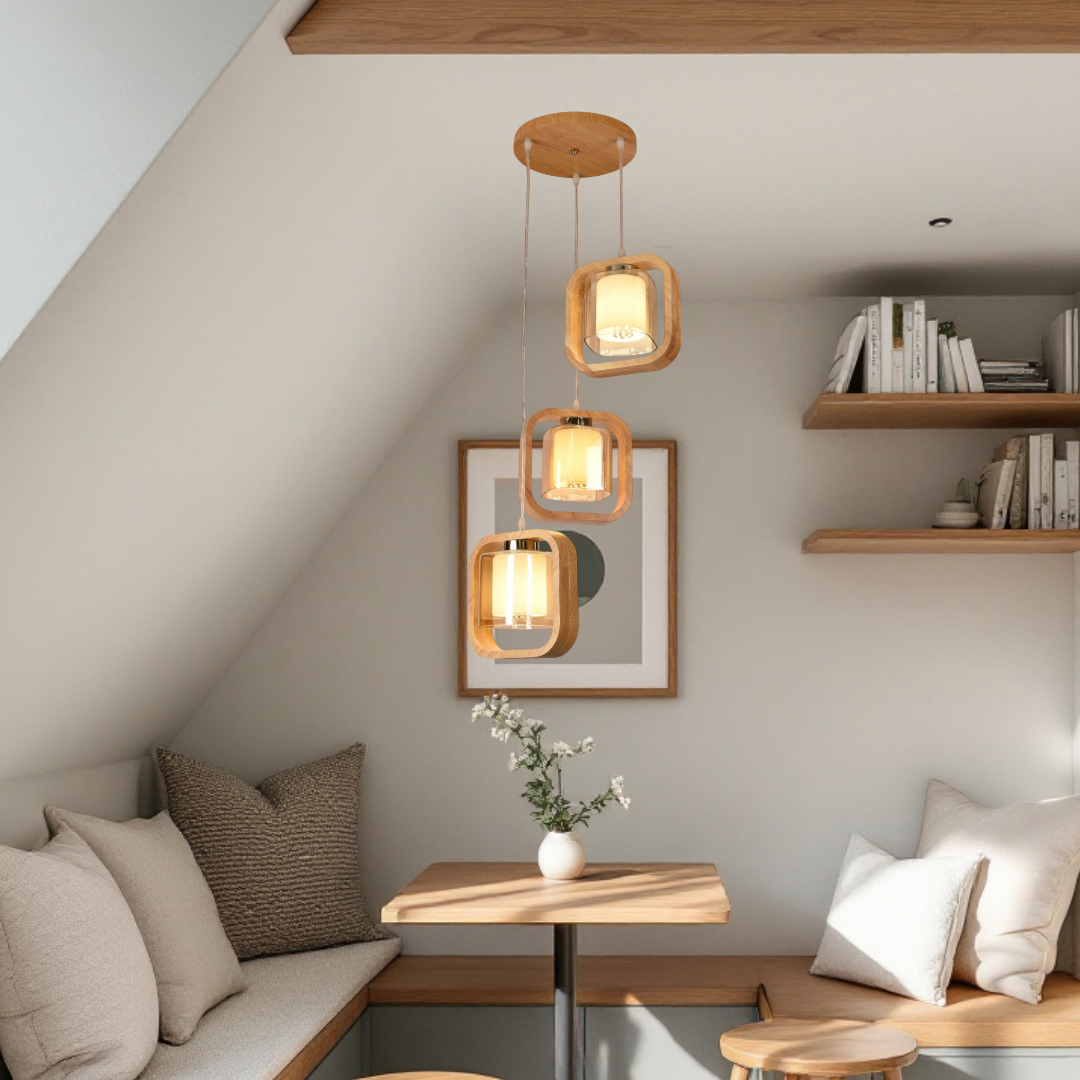 Lustra Lemn 3xE27 NovaWood - HY-C5111/3LEMN LEMN Lighting Fixtures