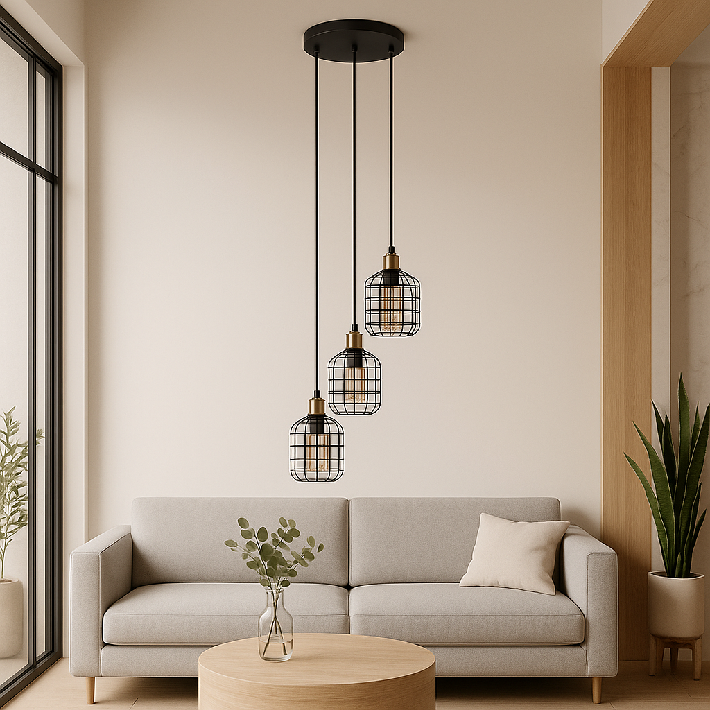 Lustra Suspendata 3xE27 CHISLE EGLO 43499 NEAGRA / VINTAGE SI RETRO DESIGN Lighting Fixtures