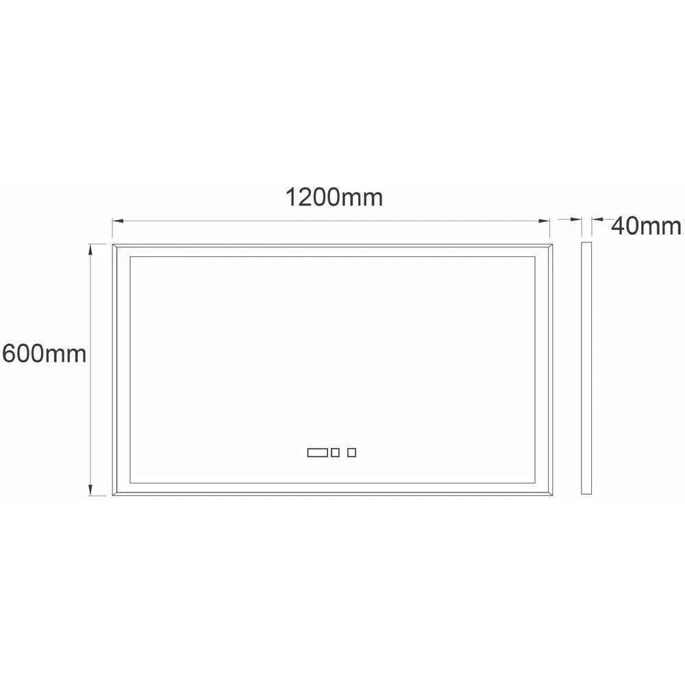 Oglinda LED FIGRO 120x60CM 3 Lumini, Functie Dezaburire, Ceas, Touch