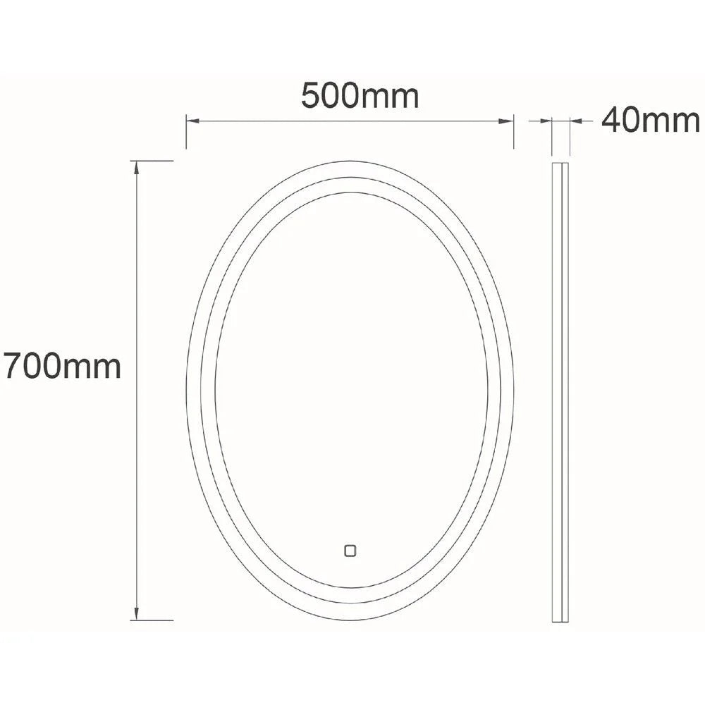 Oglinda LED FIGRO 50x70CM Functie Dezaburire, Ceas, Touch, 3 Lumini