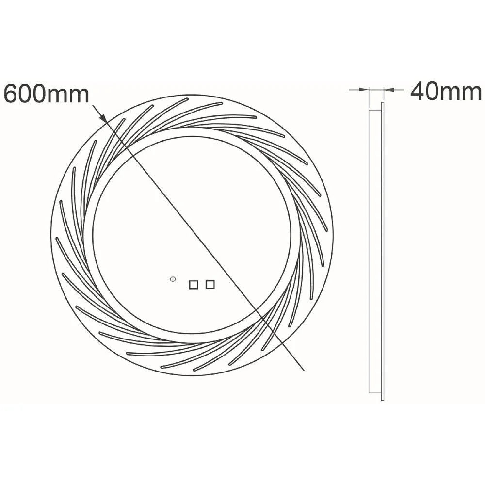 Oglinda LED VIONNA Rotunda 60CM Functie Dezaburire, Ceas, Touch, 3 Lumini